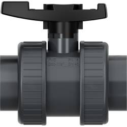 PVC-U Kugelhahn Industrie FPM VITON 2fach Klebemuffe