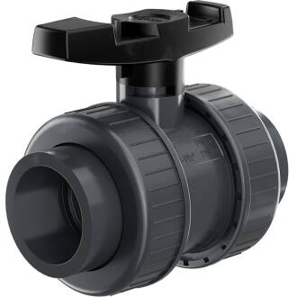 U-PVC and PTFE 2 way solvent ball valve with nuts