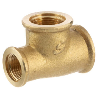 Tee a 90° ridotto a tre vie femmina in ottone