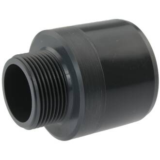U-PVC male/female solvent adapter, male thread, without hegaxon