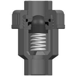 PVC-U R&uuml;ckschlagventil, 1fach &Uuml;berwurfmutter Klebemuffe 32mm