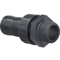 U-PVC male threaded union with hose nozzle 3/4" x 20mm