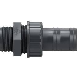 U-PVC male threaded union with hose nozzle 3/4" x 20mm