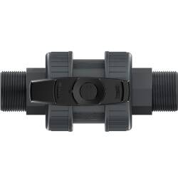 PVC-U industrial ball valve FPM VITON 2-fold external thread