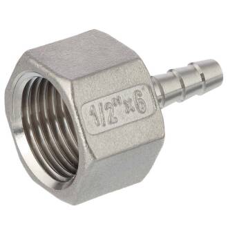 Edelstahl V4A Schlauchtülle Innengewinde 1/2" x 6mm