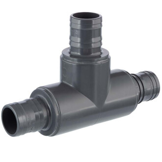 PVC-U T-Stück 90°, 3fach Schlauchtülle 3fach 38mm