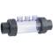 PVC-U electrode holder, transparent, double 2/3 screw connection, adhesive socket