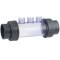 PVC-U electrode holder, transparent, double 2/3 screw connection, adhesive socket