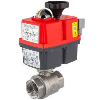 U-PVC 2 way ball valve PTFE with electrical actuator - solvent socket