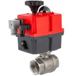 U-PVC 2 way ball valve PTFE with electrical actuator - solvent socket