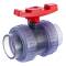 PVC-U ball valve PTFE transparent 2-fold socket