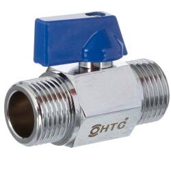 Messing Mini-Kugelhahn Blau 2fach Au&szlig;engewinde 3/8"