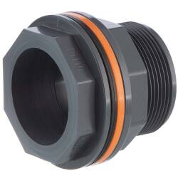 PVC-U Tankdurchf&uuml;hrung Klebemuffe x Klebemuffe/Aussengewinde