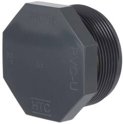 PVC-U end cap threaded plug external thread with O-ring