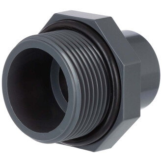 U-PVC male/female solvent adapter, male thread with O-ring