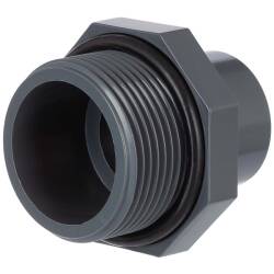 U-PVC male/female solvent adapter, male thread with O-ring
