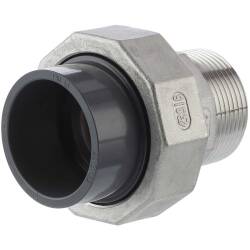 Edelstahl V4A Verschraubung Aussengewinde x Einlegeteil PVC-U Klebemuffe 3/4&quot; x 25mm