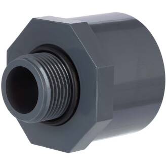 U-PVC male/female solvent adapter, male thread with O-ring
