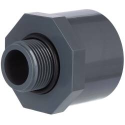 U-PVC male/female solvent adapter, male thread with O-ring