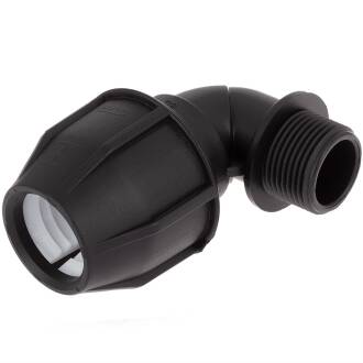 Adapter compression fitting elbow 90° x male thread 63mm x 1 1/2", pcs.