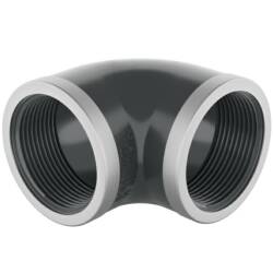PVC-U Elbow 90&deg;, double internal thread reinforced