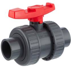 PVC-U ball valve PTFE 2-fold male socket