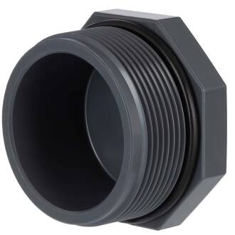 PVC-U end cap threaded plug external thread with O-ring 2 1/2"
