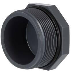 PVC-U end cap threaded plug external thread with O-ring 2 1/2"
