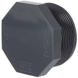 PVC-U end cap threaded plug external thread with O-ring 2 1/2"