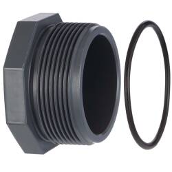 PVC-U end cap threaded plug external thread with O-ring 2 1/2"