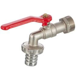 Brass spigot male thread x hose tail with A2 ss handle