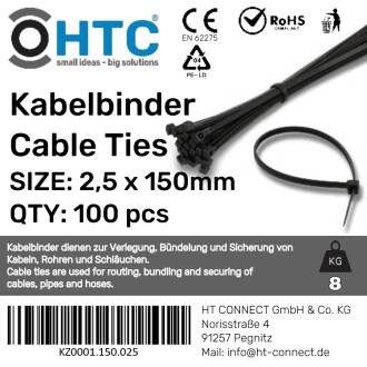 Cable tie black (UV-resistant)