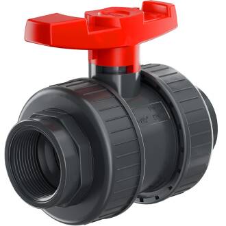 U-PVC and PTFE 2 way ball valve with female threads