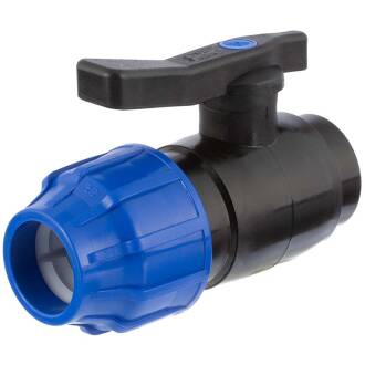 PP ball valve compression fitting x male thread with brass ball