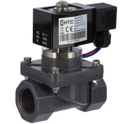 HTC PVC-U Magnetventil 24V DC, 2fach Innengewinde
