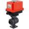 U-PVC 2 way ball valve PTFE with electrical actuator - solvent socket