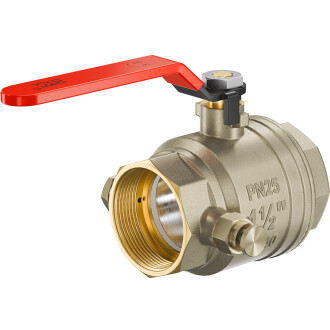 Brass female threaded ball valve with emptying and steel handle