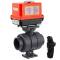 Valvola a sfera a 2 vie in PVC-U PTFE con attuatore elettrico - manicotto