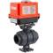 Valvola a sfera a 2 vie in PVC-U PTFE con attuatore elettrico - manicotto