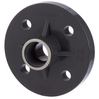 U-PVC fixed flange with reinforced female thread