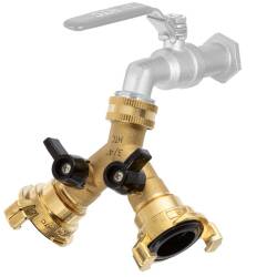 HTC&copy; Schnellkupplung Y-Verteiler regelbar  &Uuml;berwurf Innengewinde