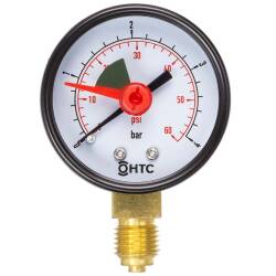 HTC&copy; Manometer 2" Au&szlig;engewinde 0 - 4bar Trocken radial 1/4"