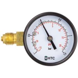 HTC&copy; Manometer 2" Au&szlig;engewinde -1 bis +1,5bar Trocken seitlich links 1/4"