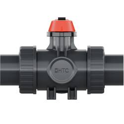 HTC&copy; PVC-U 3Wege Kugelhahn Industrie T-Bohrung 3fach Klebemuffe