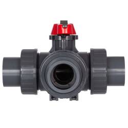 HTC© PVC-U 3Wege Kugelhahn Industrie T-Bohrung 3fach...