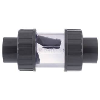 HTC© PVC-U Rückschlagventil Klappe transparent 2fach Klebemuffe