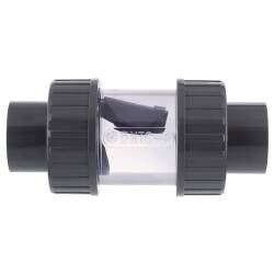 HTC&copy; PVC-U R&uuml;ckschlagventil Klappe transparent 2fach Klebemuffe