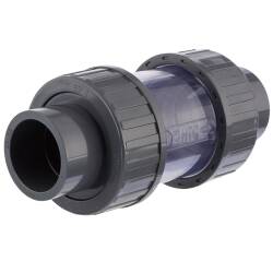 HTC&copy; PVC-U R&uuml;ckschlagventil Klappe transparent 2fach Klebemuffe