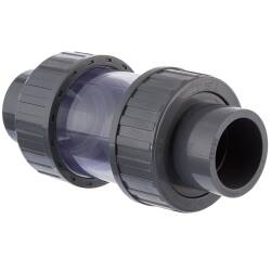 HTC&copy; PVC-U R&uuml;ckschlagventil Klappe transparent 2fach Klebemuffe