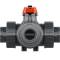 U-PVC 3 way ball valve, adjustable, solvent socket